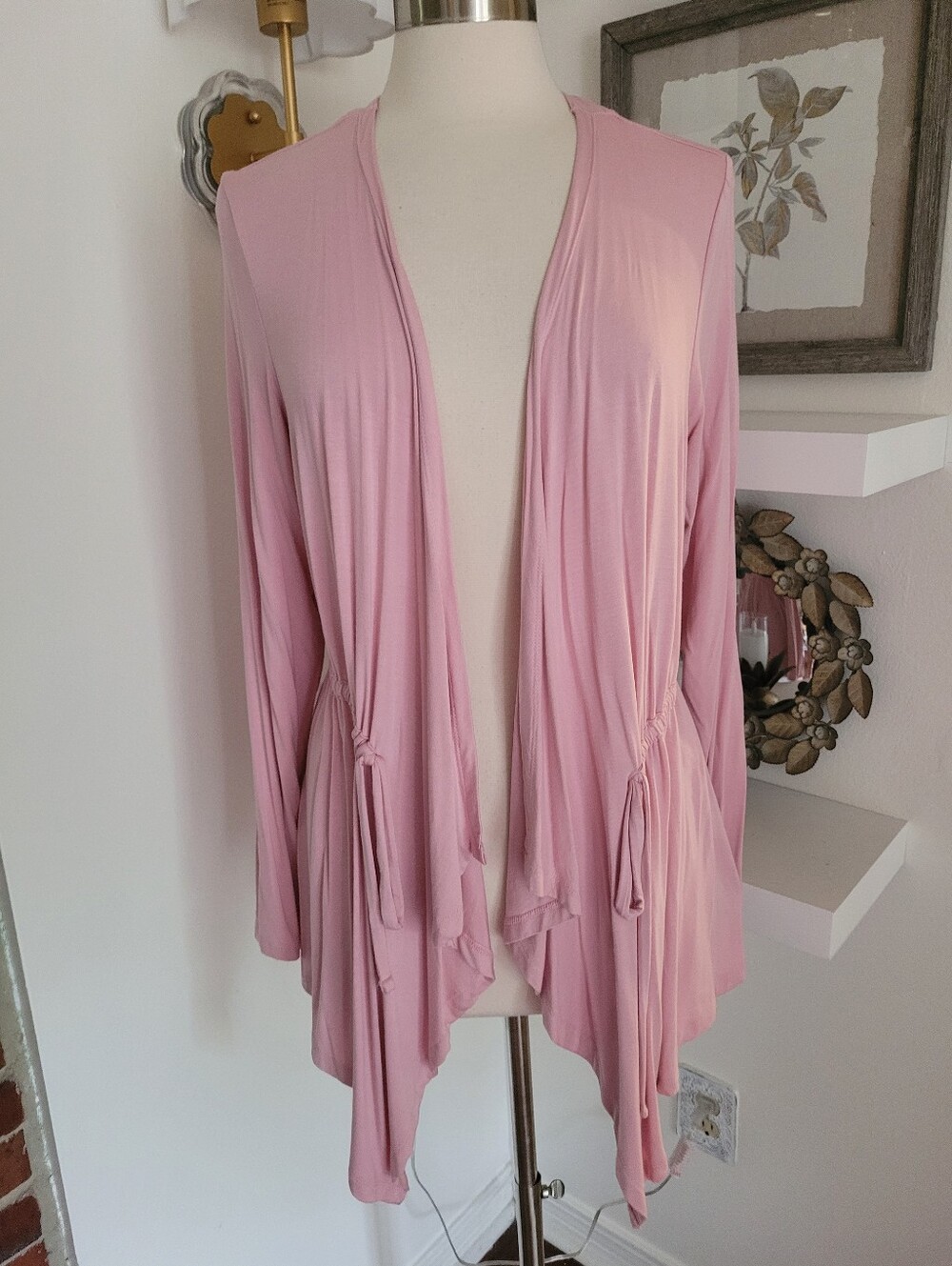 Torrid Light Pink Draped Open Cardigan